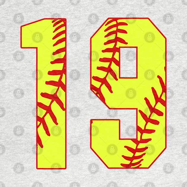 Fastpitch Softball Number 19 #19 Softball Shirt Jersey Uniform Favorite Player Biggest Fan by TeeCreations